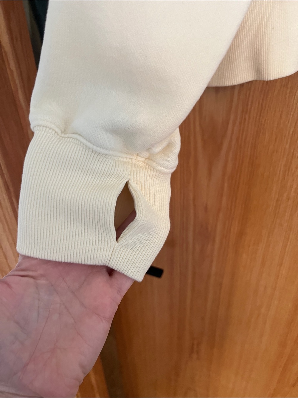 aerie Cream Snap-Front Hooded Pullover Sweatshirt - Picture 2 of 6